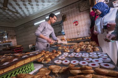 Fırın, çarşı sokağı, Marakeş, Fas, Afrika