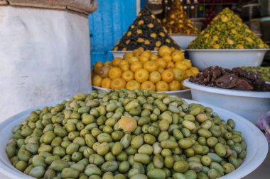 Küçük işletmeler zeytin, Essaouira, Fas, Afrika