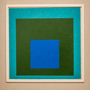 Meydana Saygılar için Renk Çalışması, umut tazelendi, 1951, duvarda yağ, Josef Albers, Bauhaus