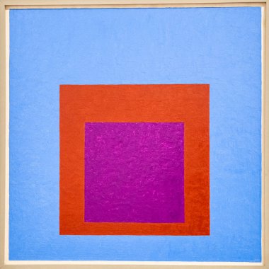 1976 Meydanı 'na Saygı için Renk Çalışması, Masonite yağı, Josef Albers, Bauhaus