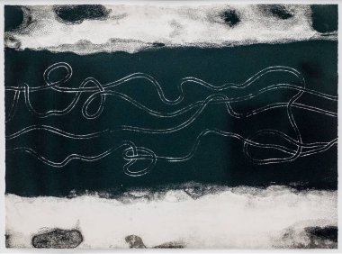 Anni Albers, Line Involvement II, 1964, çinko plaka üzerindeki tek renkli taş baskı, Bauhaus