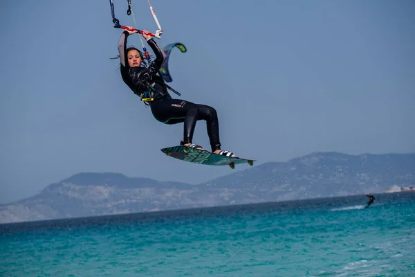 Kitesurfen Strand Von Illete Formentera Pitiusas Inseln Balearen Spanien — Stockfoto