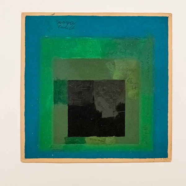 Meydana Bağlılık için Renk Çalışması, lekeleme kağıdındaki yağ, Josef Albers, Bauhaus