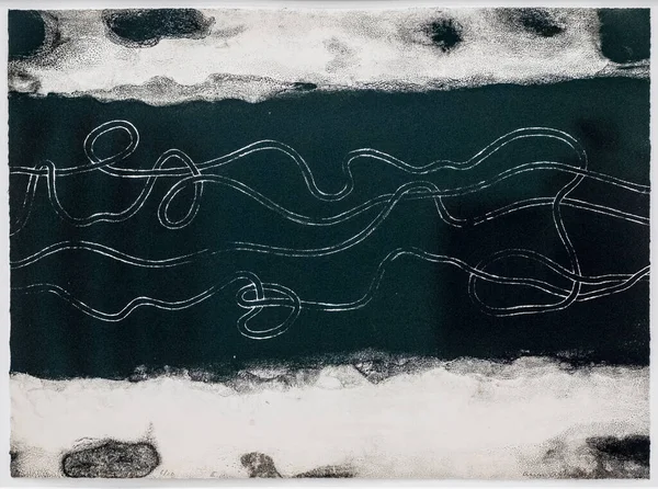 Anni Albers, Line Involvement II, 1964, çinko plaka üzerindeki tek renkli taş baskı, Bauhaus