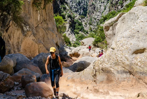 Yürüyüş grubu, Torrent de Pareis, Sa Calobra, Majorca, Balear Adaları, İspanya