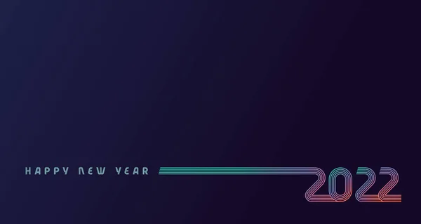 2022年クリエイティブロゴ色グラデーションラインデザインハッピーニューイヤー 青の背景に数字20と22で新年ベクトル挨拶イラスト コンセプト桁テンプレートグラフィックデザイン — ストックベクタ