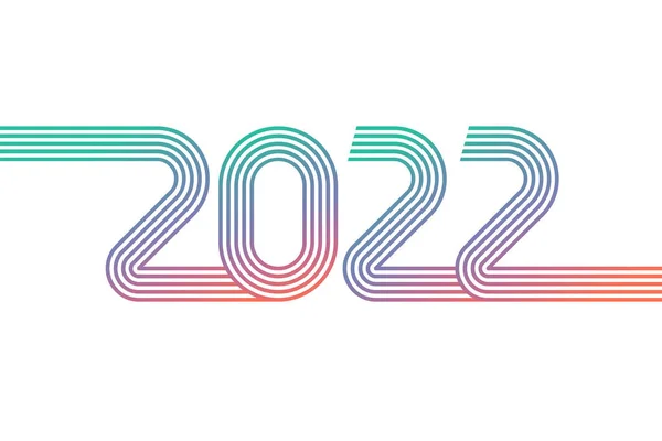 Números Líneas Multicolores Vectoriales 2022 Para Póster Folleto Pancarta Boleto — Vector de stock