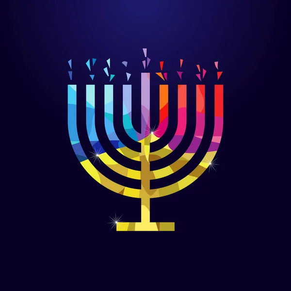 Felizes Parabéns Hanukkah Sameah Modelo Design Gráfico Abstrato Isolado Elementos — Vetor de Stock
