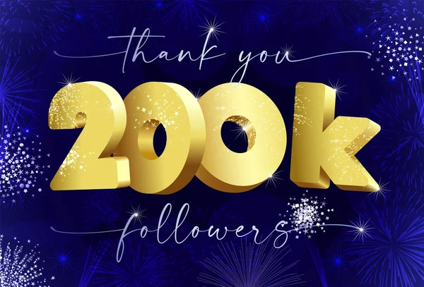 Дякую 200 000 Послідовників Креативної Концепції Яскрава Святкова Подяка Сподобалась — стоковий вектор