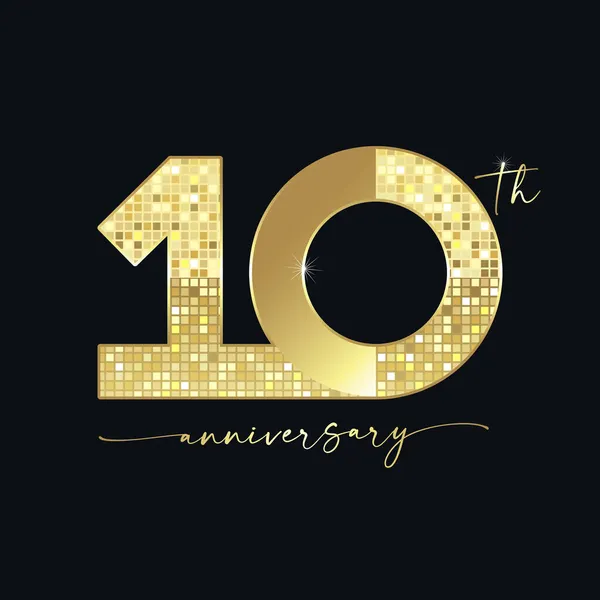 10Th Anniversary Numbers Years Old Logotype Concept Isolated Abstract Graphic — Stock Vector