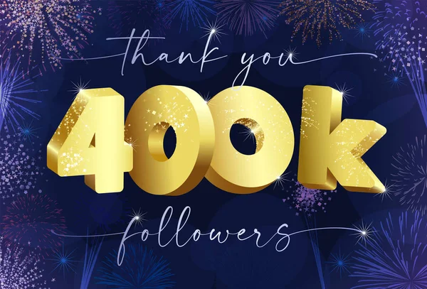 Дякую 400 000 Послідовників Креативної Концепції Яскраве Святкове Спасибі 400 — стоковий вектор
