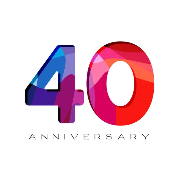 Numéros 40E Anniversaire Concept Logotype Ans Modèle Conception Graphique Abstrait — Image vectorielle