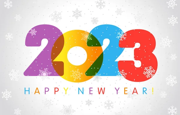 2023 Happy New Year Congrats Creative Logotype Concept Transparency White — 图库矢量图片