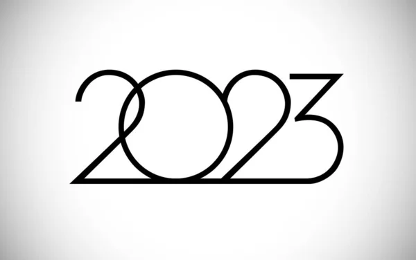 2023 Bonne Année Félicitations Concept Classique Logotype Mince Modèle Abstrait — Image vectorielle