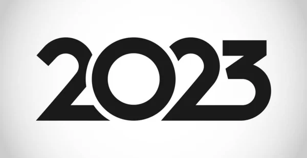 Feliz Año Nuevo 2023 Felicidades Tipografía Creativa Concepto Logotipo Simple — Vector de stock