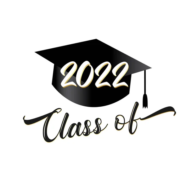 2022 Class Graduation Square Academic Cap Graduate Class 2022 Vector — Stockvektor
