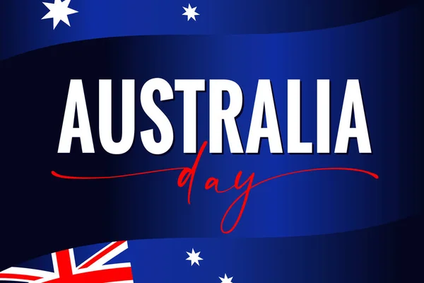 Australia Day Flags Lettering Poster Australian Holiday Banner Flag Text —  Vetores de Stock