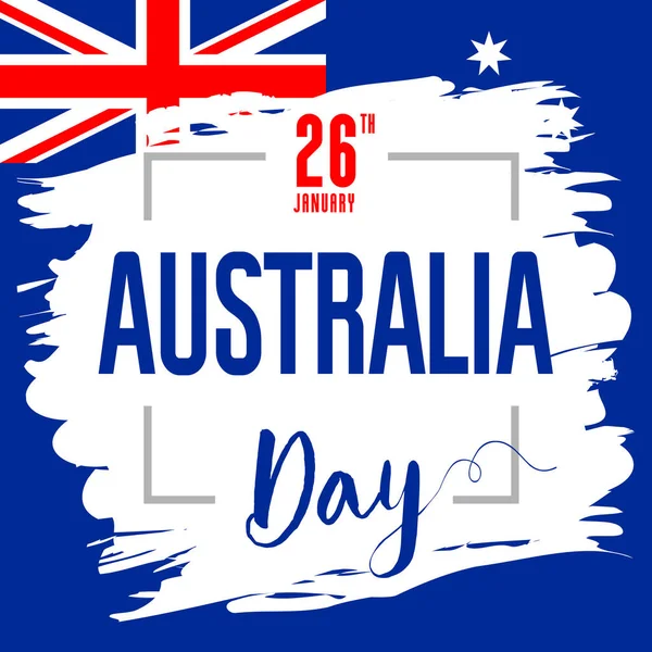 Australia Day Card Brush Paint Background Australian Holiday Banner Flag — Stockvektor