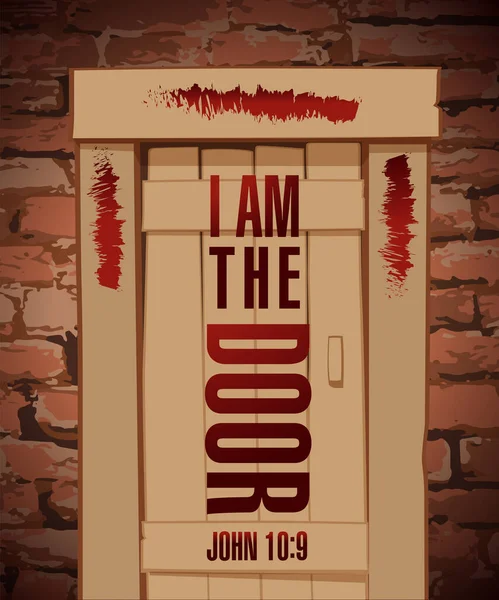 Jsem Dveře Křesťanské Písmo Bible Jan10 Ježíši Kriste Náš Pesach — Stockový vektor