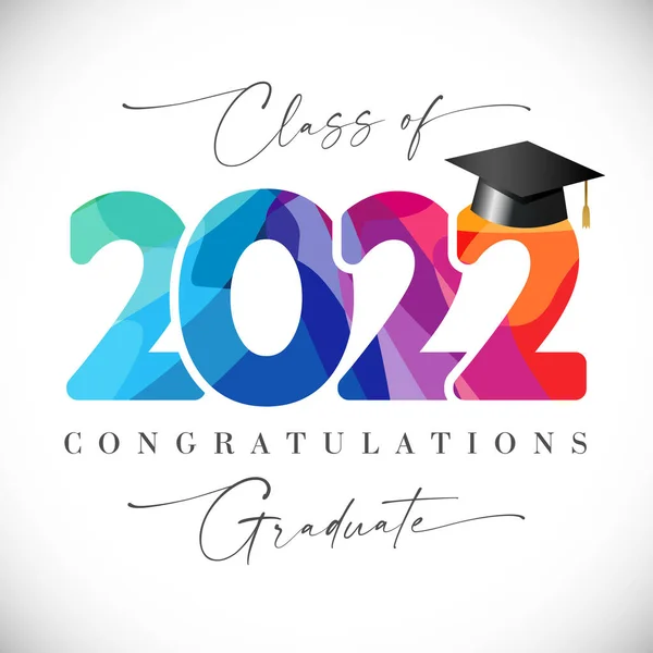 Class 2022 Graduating Sign Back School Greeting Card Idea Stained — ストックベクタ