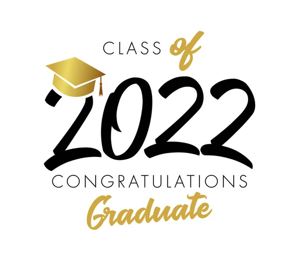 Graduating Educational 2022 Creative Lettering Back School Class Congratulating Celebrating — стоковый вектор