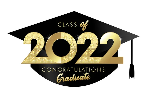 Graduating Icon Badge Class 2022 Year Graduation Class Logo Concept — стоковый вектор