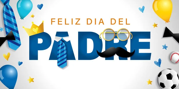 Feliz Dia Del Padre Spanischer Text Happy Fathers Day Banner — Stockvektor