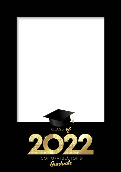 2022年卒業 A4フォトフレーム 卒業おめでとうございます 高校卒業パーティーテンプレート — ストックベクタ