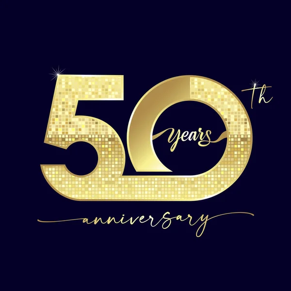 Years Anniversary Logotype Handwriting Golden Color Celebration Event Wedding Greeting — 스톡 벡터