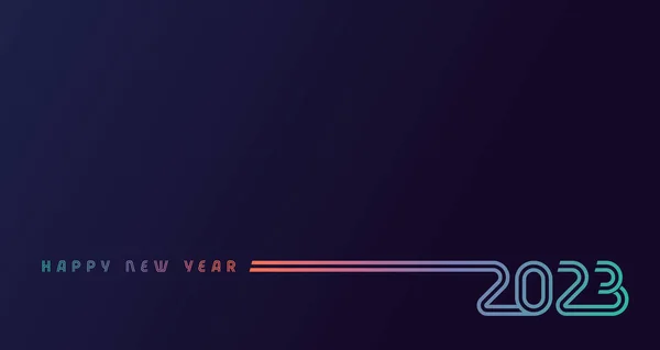 Happy New Year 2023 Creative Colored Lines Design Christmas Banner — Vetor de Stock