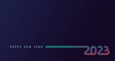 2023 Mutlu Yıllar yaratıcı renkli çizgiler tasarımı. 20 23 izole vektör grafik tasarım şablonu. Yaratıcı Noel arkaplanı