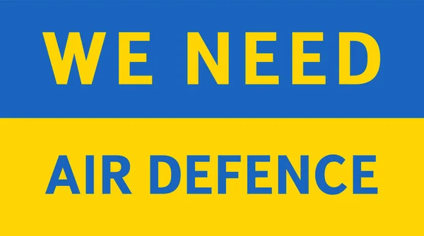 Necesitamos Defensa Aérea Banner Web Ucrania Símbolo Cartel Con Bandera — Vector de stock