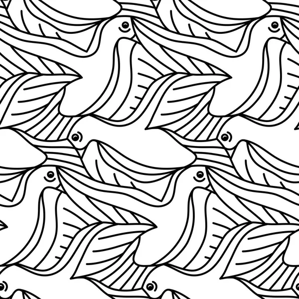 Basit Tessellation Kuş Hattı Vektörü Kusursuz Desen Tasarımı