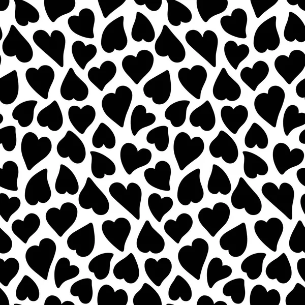 Black White Heart Love Vector Seamless Pattern Awesome Classic Product — ストックベクタ