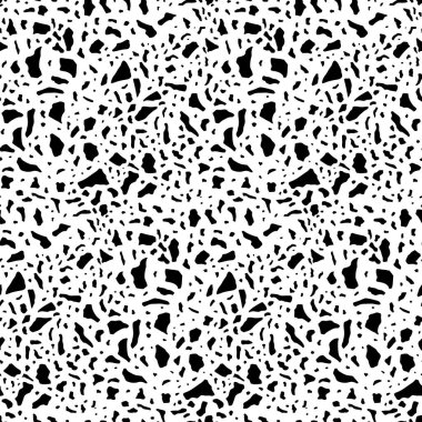 Siyah ve Beyaz Terrazzo Vektör Kusursuz Düzen. Klasik ürün tasarımı, kumaş, arka plan, davetiyeler, ambalaj tasarım projeleri için harika. Yüzey deseni tasarımı.