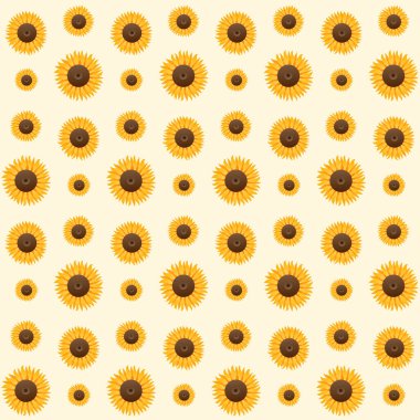 Ayçiçeği Vektör Kusursuz Desen. Klasik ürün tasarımı, kumaş, arka plan, davetiyeler, ambalaj tasarım projeleri için harika. Yüzey deseni tasarımı.