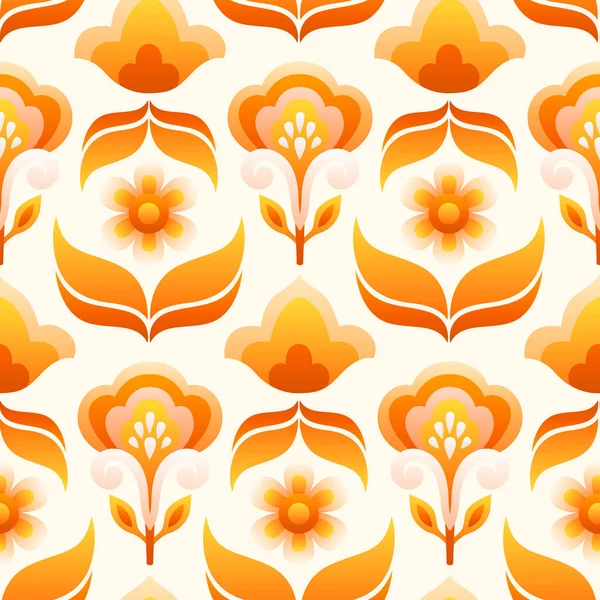 Floral Retro Vector Padrão Sem Costura Fundo Floral Vintage Clássico — Vetor de Stock