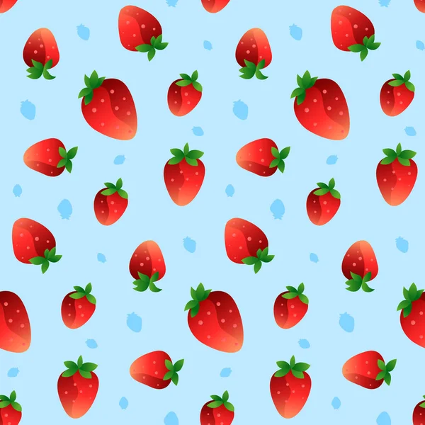 스트로베리 Vector Seamless Pattern 배경을 전형적 딸기네요 디자인 초대장 디자인 — 스톡 벡터