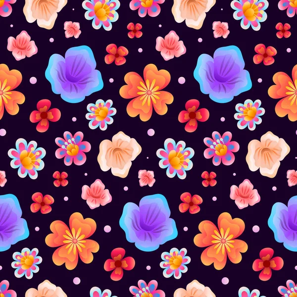 Padrão Floral Vector Seamless Exótico Fundo Floral Exótico Bonito Impressionante —  Vetores de Stock