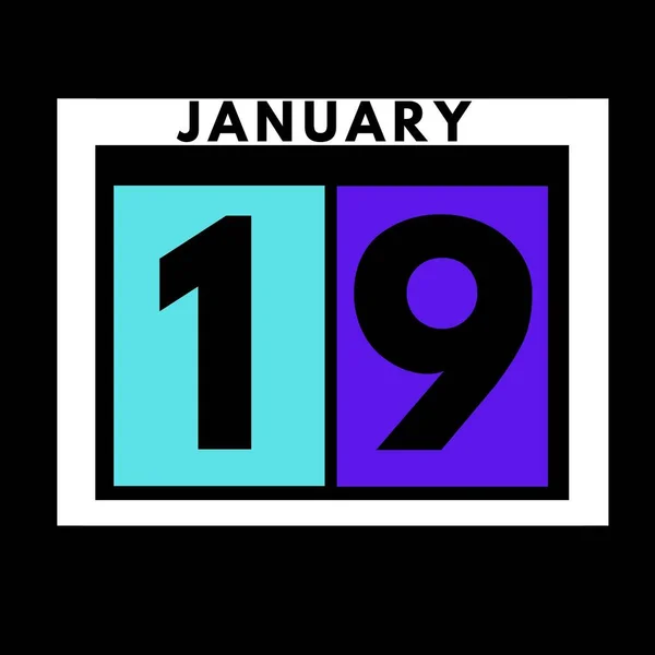 January Colored Flat Daily Calendar Icon Date Day Month Calendar — Stock Photo, Image