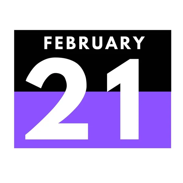 Febrero Icono Calendario Diario Plano Date Día Mes Calendar Para —  Fotos de Stock