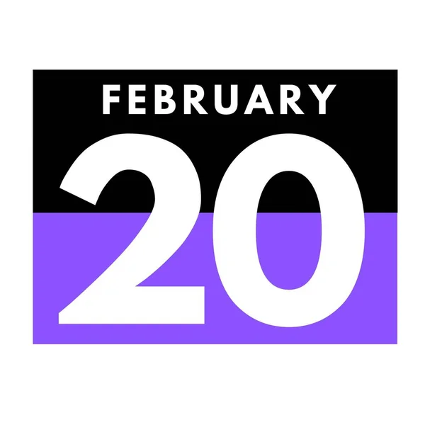 Febrero Icono Calendario Diario Plano Date Día Mes Calendar Para — Foto de Stock