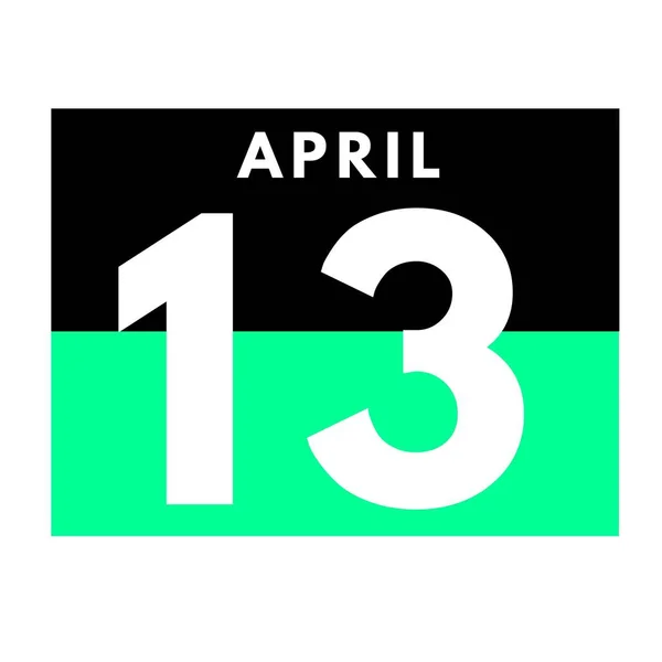 4月13日 フラット毎日カレンダーアイコン4月の月の日付 カレンダー — ストック写真