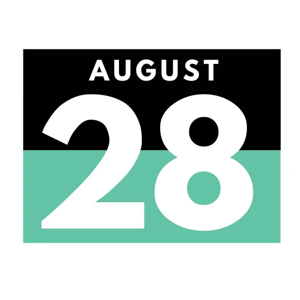 Agosto Flat Daily Calendar Icon Fecha Día Mes Calendario Para — Foto de Stock