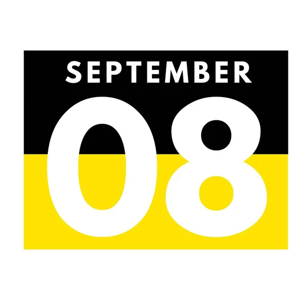 Septiembre Flat Daily Calendar Icon Fecha Día Mes Calendario Para — Foto de Stock