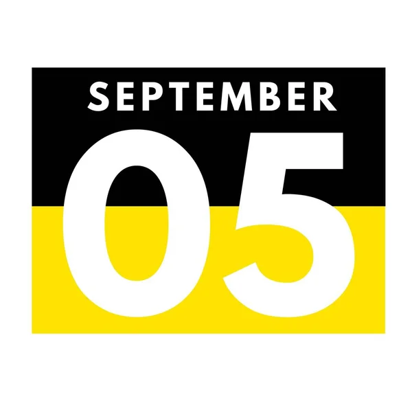 Вересня Плоский Щоденний Значок Календаря Дата Місяць Календар Вересень — стокове фото
