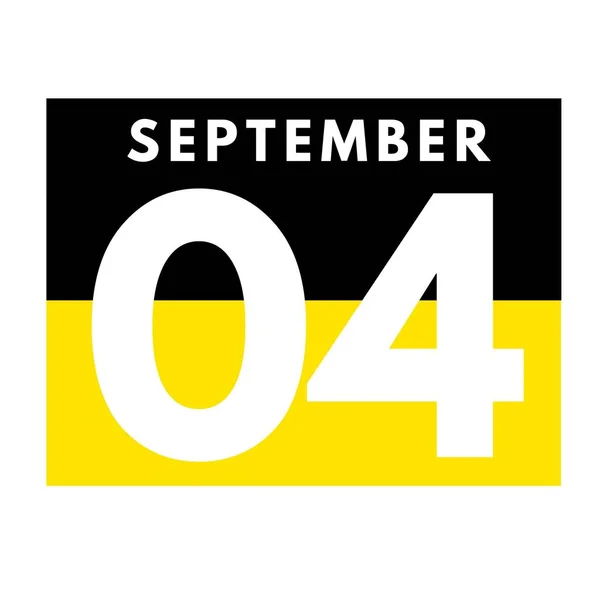 Septembre Icône Calendrier Journalier Plat Date Jour Mois Calendar Pour — Photo