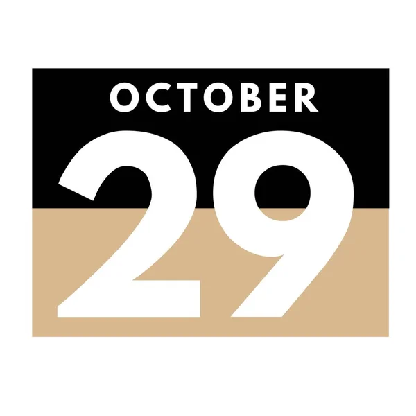 Octubre Flat Daily Calendar Icon Fecha Día Mes Calendario Para — Foto de Stock