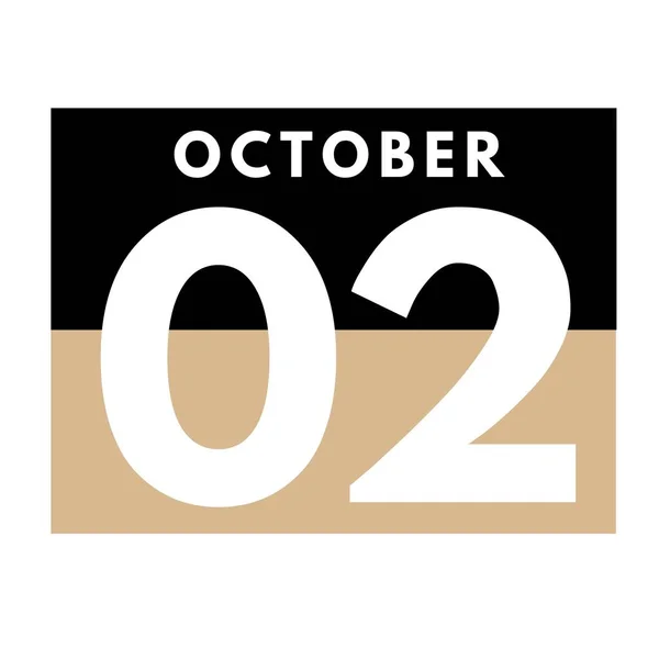 Oktober Flaches Tägliches Kalendersymbol Date Day Month Calendar Für Den — Stockfoto