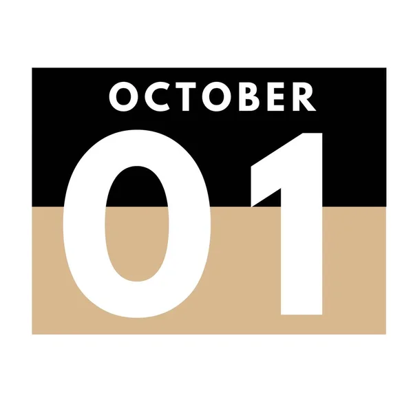 Octubre Flat Daily Calendar Icon Fecha Día Mes Calendario Para — Foto de Stock